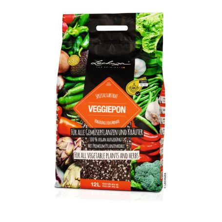 Lechuza Pon - Terreau Minéral Spécial Légumes avec Engrais - 12 Litres