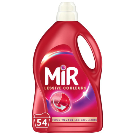 Mir Lessive Liquide Couleurs 3en1 - Raviveur de Fibres - 54 Lavages
