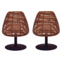 Lot de 2 Lampes de Table LED Sans Fil en Rotin Naturel - Dimmables et Rechargeables