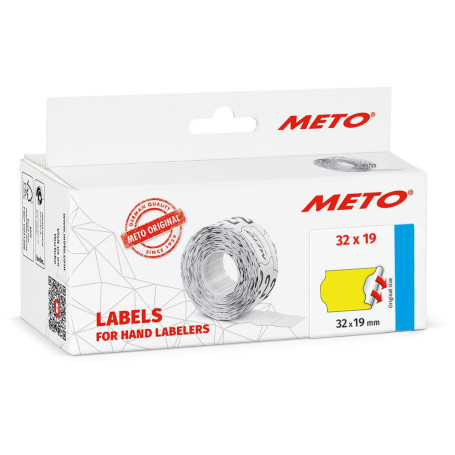 Étiquettes de Prix Jaune Fluo Meto - 5000 Pièces, 32 x 19 mm