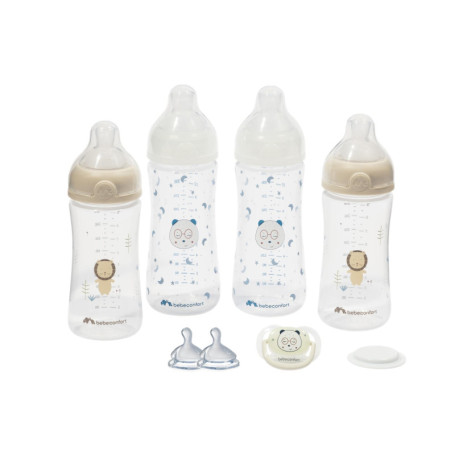 Bebeconfort Kit Biberons Anti-Coliques Physio Air Grow-with-Me pour Nouveau-nés