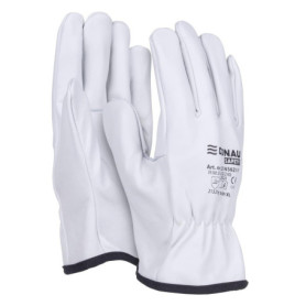 Gants de travail en cuir de vachette - Taille XL - Blanc - DONAU SAFETY