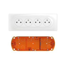 Prise Électrique Quadruple Céliane Surface Confort - Legrand - Blanc