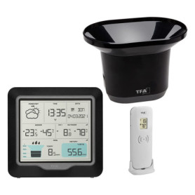 Station Météo Sans Fil TFA Dostmann RAIN Pro avec Pluviomètre et Capteur Extérieur