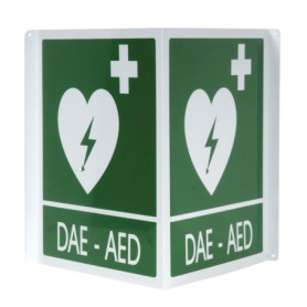 Panneau de Signalisation DAE/AED en Aluminium - 34 x 36 cm