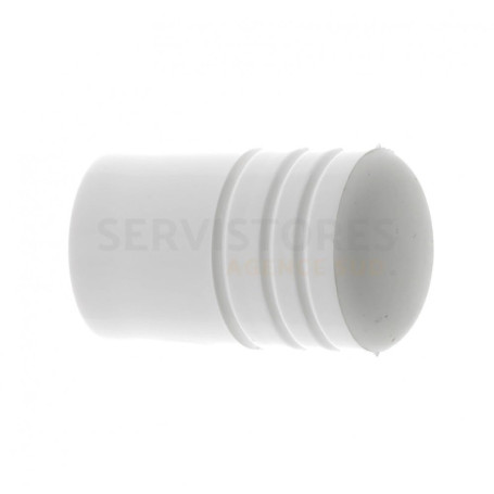 Butée de Volet Battant en Plastique et Acier Inox - Arrêt Roulant Blanc