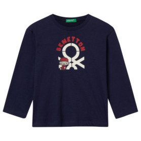 T-shirt à Manches Longues en Coton Organique Bleu pour Garçon - 5 Ans