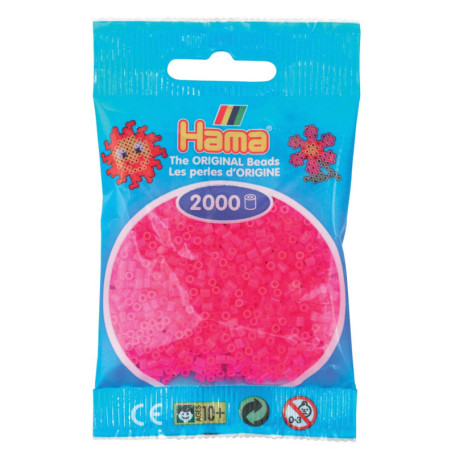 Sachet de 2000 perles mini Hama en Fuchsia pour créations artistiques