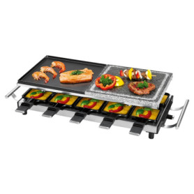 ProfiCook Raclette-Grill 2 en 1 pour 10 personnes avec Pierre et Plaque Antiadhésive