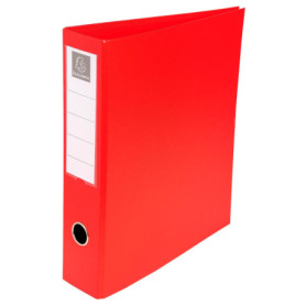 Classeur PVC Exacompta Rouge - Carton de 10, 4 Anneaux D de 50 mm