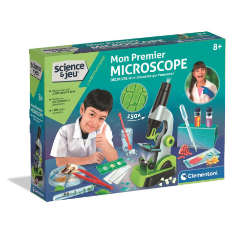 Clementoni Mon Premier Microscope - Kit d'Observation Scientifique pour Enfants 8 Ans+