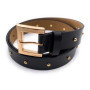 Ceinture en Cuir Noir Michael Kors avec Rivets Dorés pour Femme - Taille M