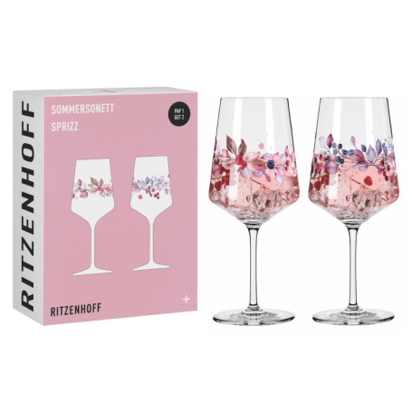 Ensemble de 2 verres à apéritif RITZENHOFF - Série Sommersonett - Design coloré