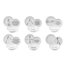 Service de Table Excelsa 18 Pièces en Porcelaine Noir