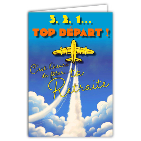 Carte Fluo de Félicitations pour Retraite avec Enveloppe - Création Française