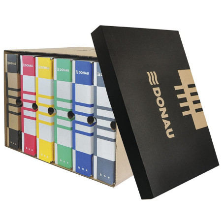 Lot de 5 boîtes d'archivage en carton recyclé - Capacité 13 kg