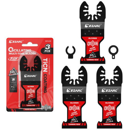 Lames de Scie Oscillantes EZARC en Carbure d'Obsidienne - Lot de 3 pour Métal Dur