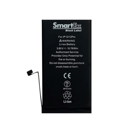 Batterie Smartex® Black Label pour iPhone 12/12 Pro - 2815 mAh avec Garantie 2 Ans