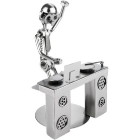 Figurine DJ en Écrous - Décoration Artisanale en Métal pour Amateurs de Musique