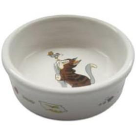 Mangeoire en Céramique Arquivet pour Chien et Chat - Design Élégant avec Motif de Chaton