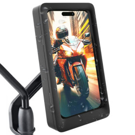 Support Téléphone Moto Étanche avec Fixation Incassable - Compatible Smartphones jusqu'à 7,5"