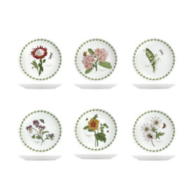 H&H Set de 6 Assiettes à Dessert en Porcelaine Multicolore - 21 cm