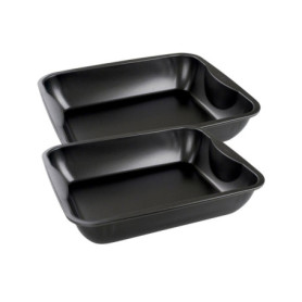Lot de 2 Plats à Four XXL Zenker en Acier Noir - 40 x 34 x 8 cm