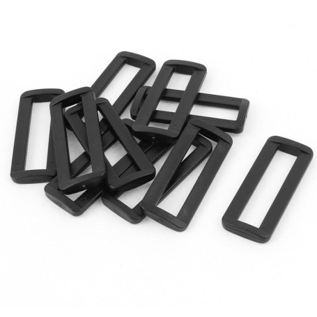 Pack de 10 Boucles en Plastique Noir pour Sangles de 50mm