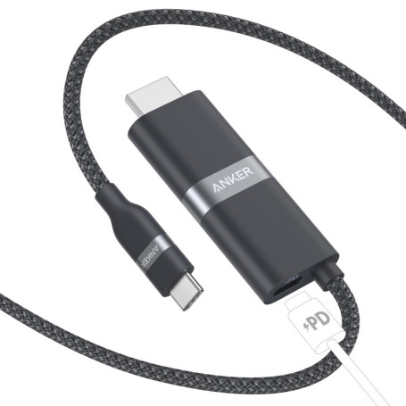 Adaptateur Anker Nano USB-C vers HDMI 4K avec Port de Charge Rapide PD - 1,8m