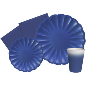 Kit Vaisselle Écologique Flower Shape pour 8 Personnes - 44 Pièces