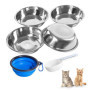 Set de 6 Gamelles Inox pour Chats et Chiens - Bols Peu Profonds en Acier Inoxydable