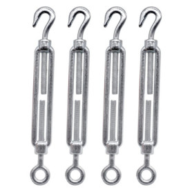 Lot de 4 tendeurs de câble M6 réglables avec crochet et œillet