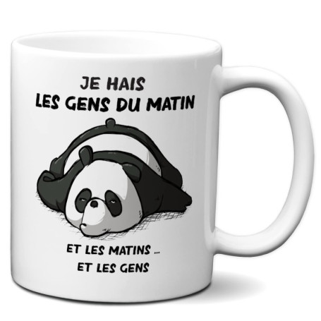 Mug Humoristique Je Hais les Gens du Matin - Cadeau Original