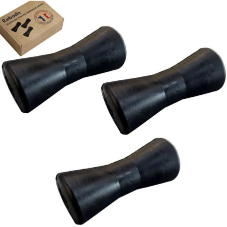 Lot de 3 Rouleaux de Quilles Rebadis pour Remorque Bateau - 200mm