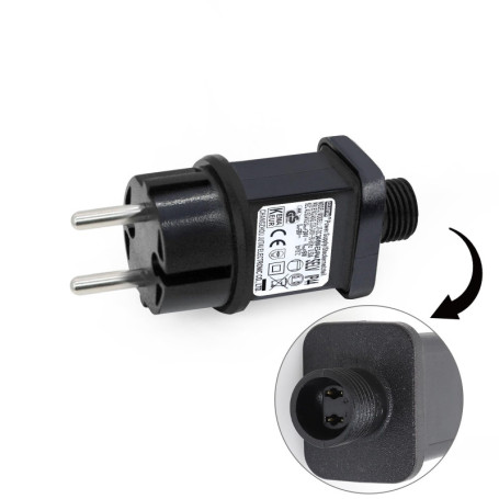 Transformateur LED IP44 24V 6W pour Éclairage de Noël - Prise Européenne