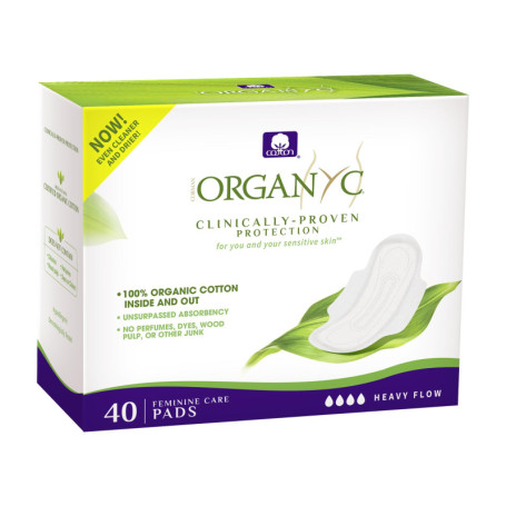 Serviettes Hygiéniques Organyc en Coton Biologique - 40 Pièces pour Flux Lourd