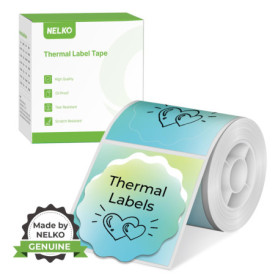 Rouleau d'Étiquettes Thermiques Rondes Nelko PM220 - 150 Feuilles Imperméables
