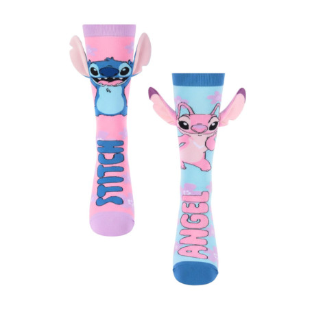 Chaussettes Disney Stitch et Angel pour Filles - Design 3D en Coton