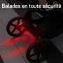 Lot de 4 Lumières LED Universelles pour Poussette - Modes Fixe, Pulsation et Clignotant