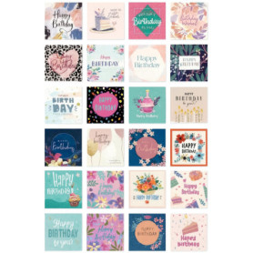 Lot de 20 cartes d'anniversaire élégantes pour femmes avec enveloppes assorties