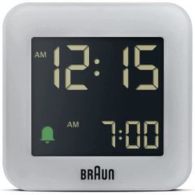 Réveil Numérique de Voyage Braun BC08G - Fonction Snooze et Écran LCD