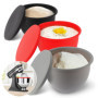 Ensemble de 3 bols en silicone pour KitchenAid 4,8 L avec couvercles