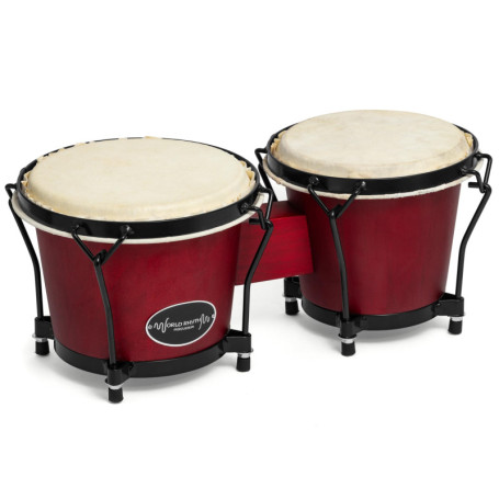 Bongos World Rhythm 6 et 7 pouces - Couleur Vin Rouge