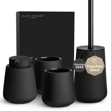 Set d'Accessoires de Salle de Bain Noir Mat - Black Sweden Home
