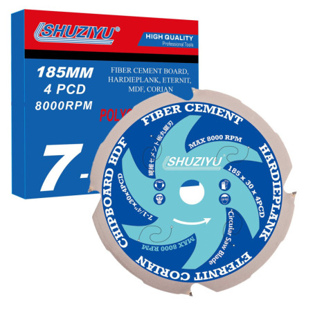 Lame de Scie Circulaire Diamant 185mm pour Fibrociment - 4PCD