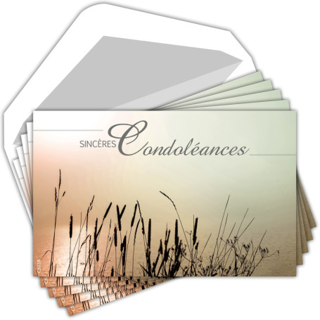 Pochette de 5 Cartes de Condoléances - Soutien dans l'Épreuve