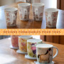 Ensemble de 4 Tasses en Céramique Cochon - Cadeau Original pour Amateurs de Café