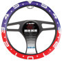 Housse de Volant Simoni Racing Clock en Eco-Cuir Rouge/Blanc/Bleu - 37-39cm