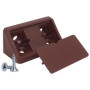 Lot de 20 Équerres d'Étagère Marron 90° en Plastique avec Vis Incluses
