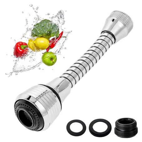 Aérateur Rotatif 360° pour Robinet Cuisine et Salle de Bain en Acier Inoxydable